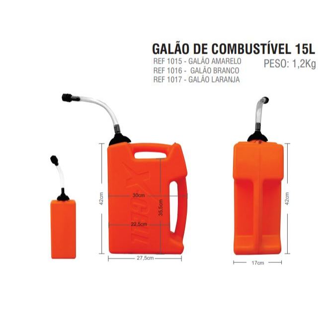 Galão De Combustivel 15 Litros Gasolina Xcell Moto / Motocross