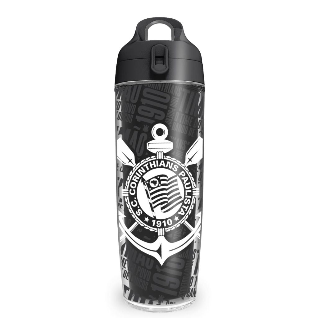 Garrafa Agua Squeeze 600ml Helsim Timão Corinthians Oficial