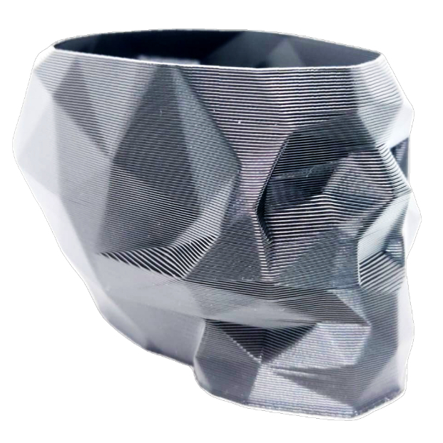 Copo Porta Caneta Lápis Vaso Low Poly Caveira Skull Porta Objeto Porta Treco Estudo Organizador Pote Decoração
