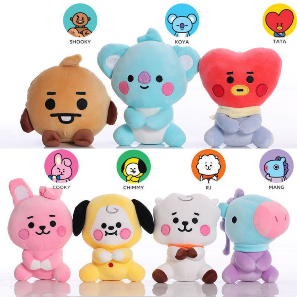 Kit 7 PEÇAS BTS pelucia Kpop BT21 pelucia BT21 Banco Super Star Boneco ...