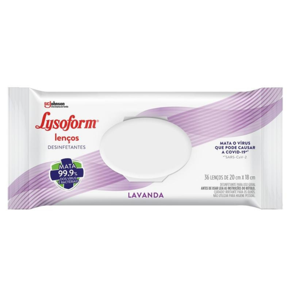 Lenço Umedecido Lysoform Desinfetante Lavanda com 36 unidades Melhor e Barato Original