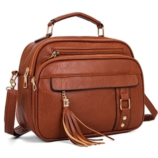 Bolsa Feminina Com Alça Lateral Transversal Faixa de Mão De Couro S2420