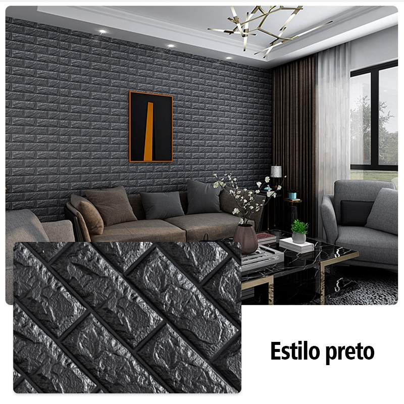 Kit 30 Parede Anti Mofo Cinza 3D Renovação Tridimensional Do Papel De ...