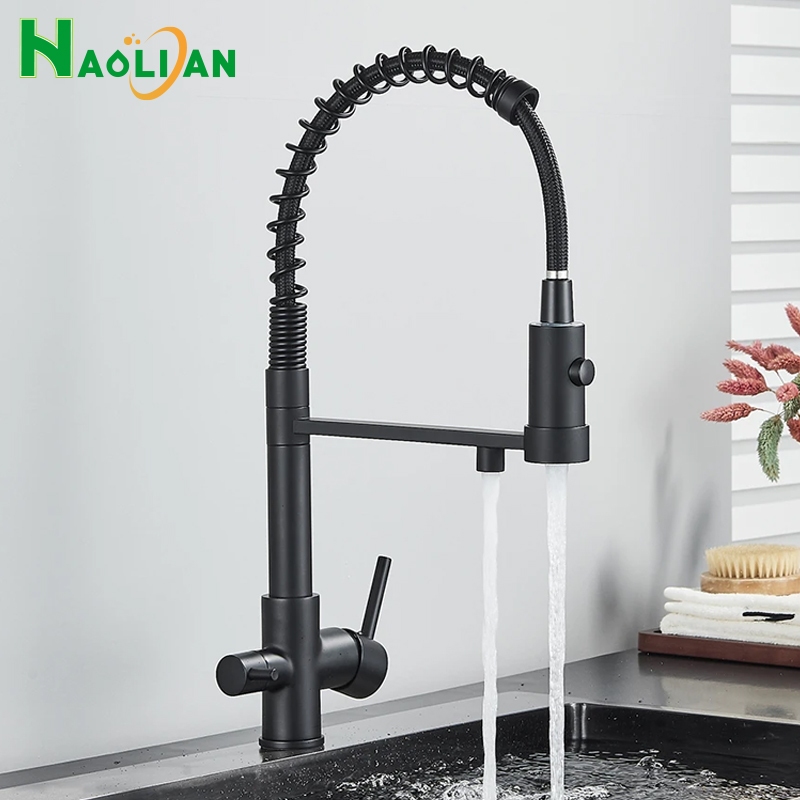 Preto Torneira Cozinha Filtrada Torneira Purificador De Água Da Torneira Torneira De Água Potável Misturador De Purificação