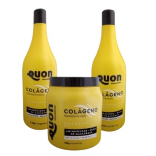 Kit Colágeno Quon 500 Ml Shampoo + Condicionador +mascara