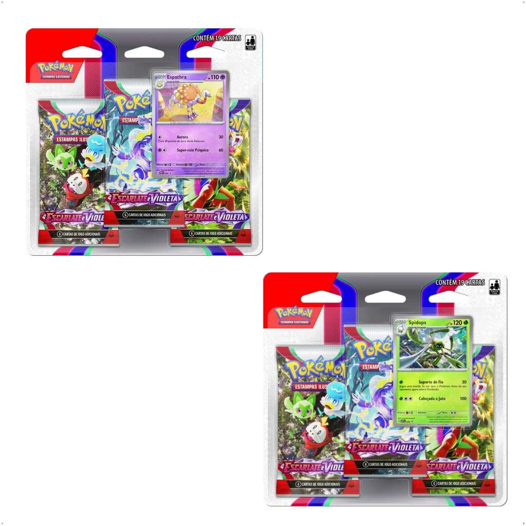 Pokemon EV1 - 2 Blisters Triplo Escarlate e Violeta Carta Promocional FSC 32564 Copag