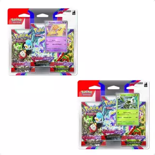 Pokemon EV1 - 2 Blisters Triplo Escarlate e Violeta Carta Promocional FSC 32564 Copag