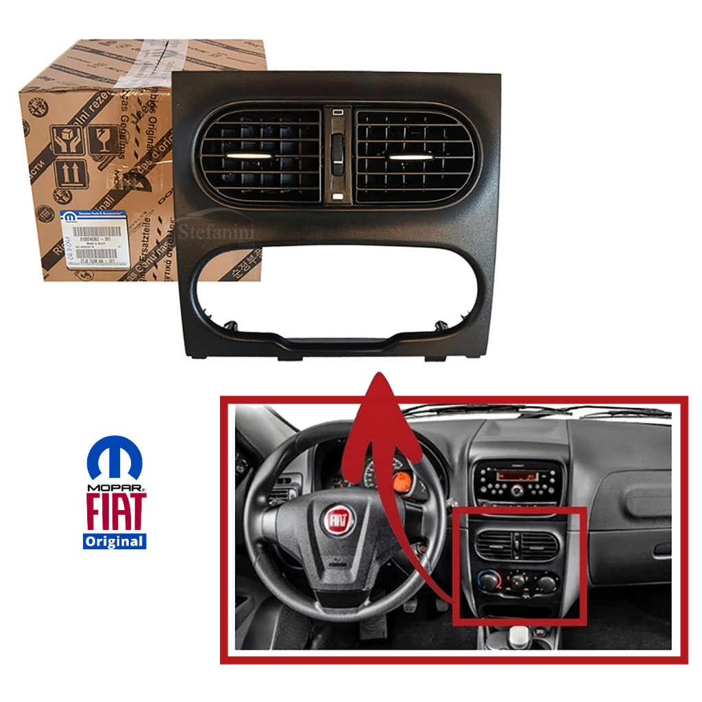 Moldura Central Painel com Difusor de Ar Strada 2014 á 2020 Original ...