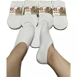 Kit 03 E 12 Pares Meia Sapatilha Invisível Feminina Adulto 35 ao 40 pretobranco