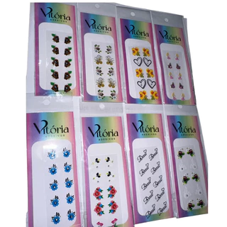 Kit com 100 Adesivos De unha