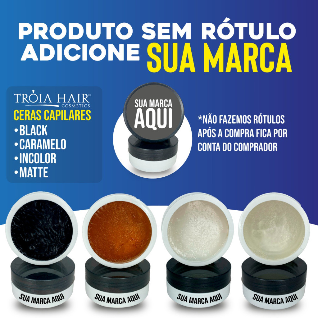 20 Unidades Cera Modeladora Capilar Black 120g - Sem Rótulo