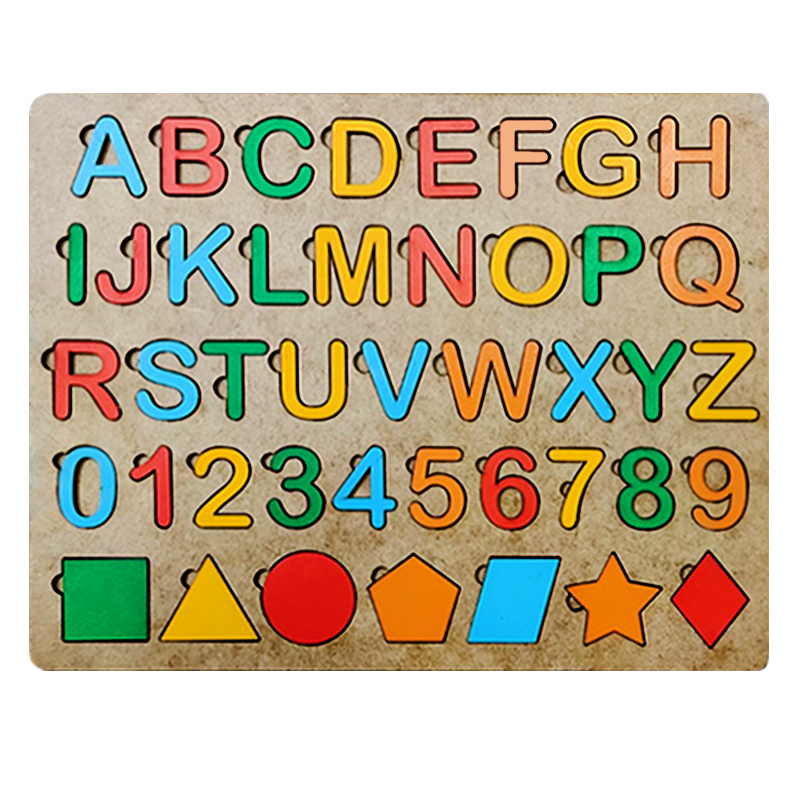Brinquedo Educativo / Pedagógico Letras Formas e Números Coloridos em MDF