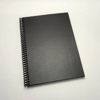 Caderno - Básico Preto - A5 - Capa Dura Adesivo Preto - Folhas Internas Pretas de 180g - Scrapbook - Albúm de fotos - Bloco de Anotação