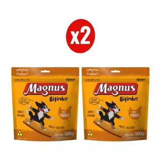 Kit 2 Magnus Bifinhos Mastigáveis 500g para Cães Sabor Frango Adimax em Oferta na Shopee