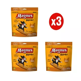 Kit 3 Magnus Bifinhos Mastigáveis 500g para Cães Sabor Frango Adimax em Oferta na Shopee