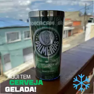 Copo Térmico Personalizado Inox Interno Palmeiras Campeão Brasileiro 2023 Dodecacampeão Cerveja