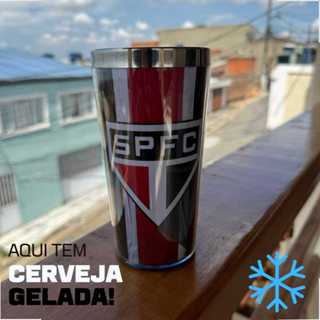Copo Térmico Personalizado Inox Interno São Paulo Listrado 450 ml Cerveja, Chopp
