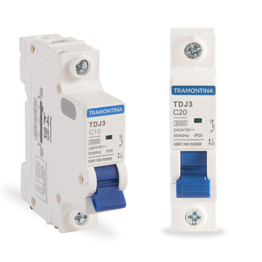 DISJUNTOR MONOPOLAR, UNIPOLAR 1P 10A, 16A, 20A, 25A, 32A, 40A, 50A, 63A CURVA C TRAMONTINA
