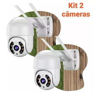 Kit 2 Câmeras Segurança WiFi Externa 360° Full HD IP66 Visão Noturna Yoosee ICSee Bivolt