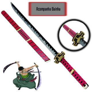Espada de Brinquedo Sandai Kitetsu Zoro One Piece para Decoração ou Cosplay