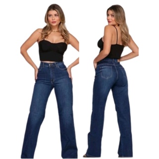 Calça Jeans Wide Leg com Elastano 36 ao 46