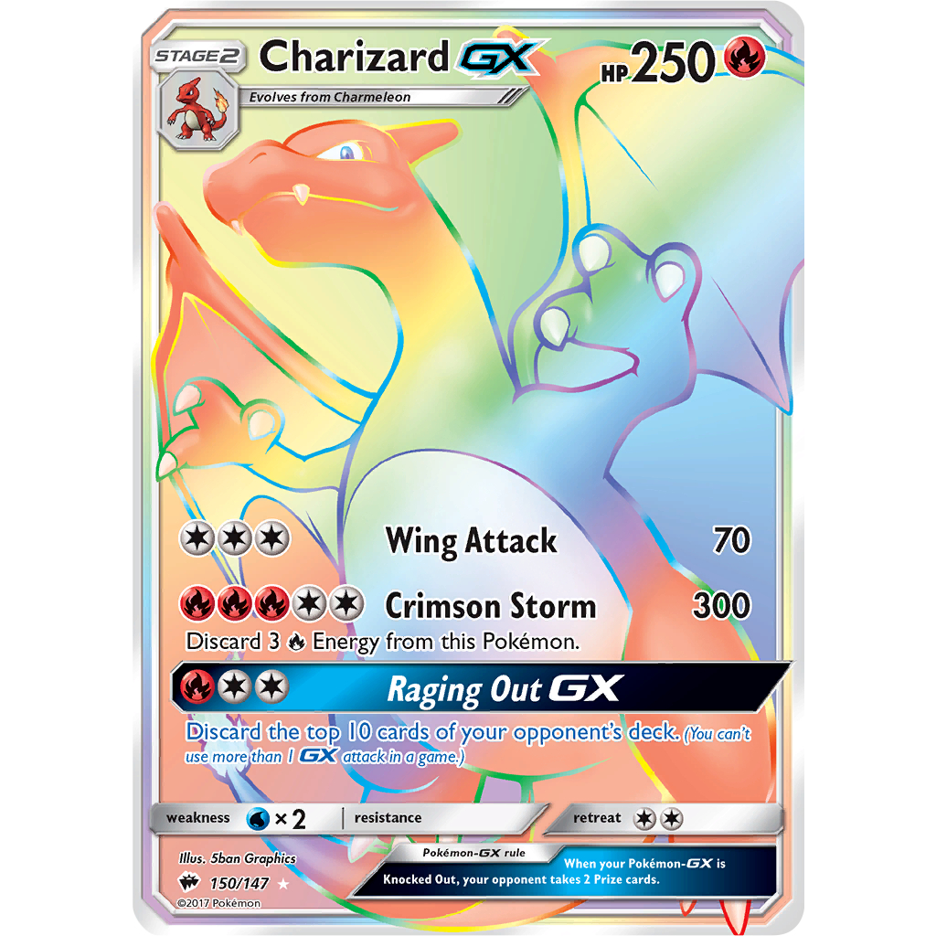 Carta Pokemon Charizard Rainbow PROXY GX