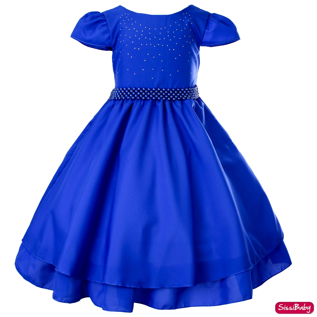 Vestido Infantil Azul Claro Princesas Realeza Festa Formatura