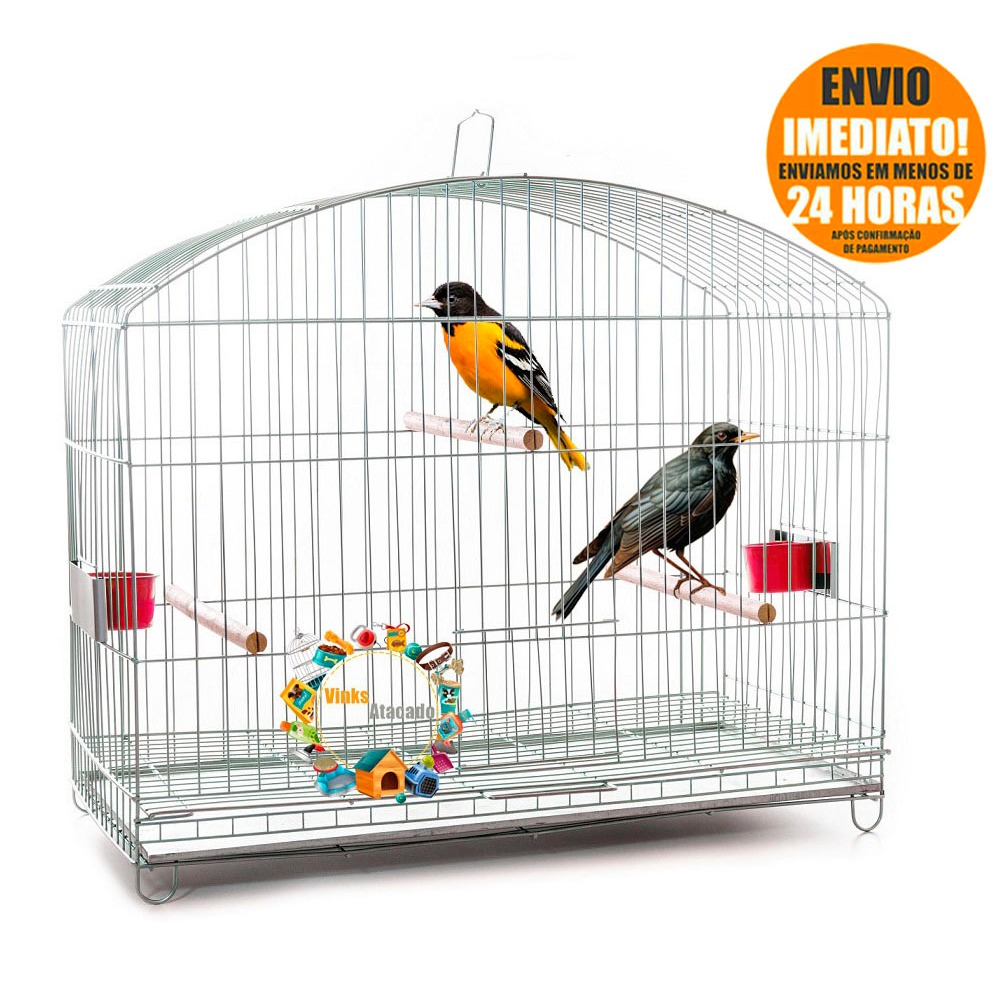 Gaiola Grande (Malha Larga) Para Trinca Ferro Pássaro Preto Sabiá Sanhaço Corrupião Cardeal Curió Azulão Garibaldi