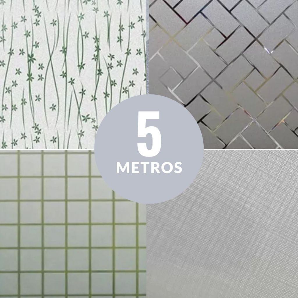 Adesivo Jateado Impermeável Para Decoração de Vidro Janela - 5 Metros ...
