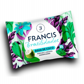 SABONETE EM BARRA FRANCIS BRASILIDADES ÁGUA DE CÔCO 80g Kit c/ 12 Unidades