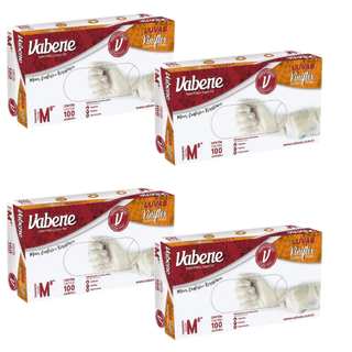 Kit 400 Luvas Viniflex Preta e Transparente Descartável Tam P M G em Oferta na Shopee