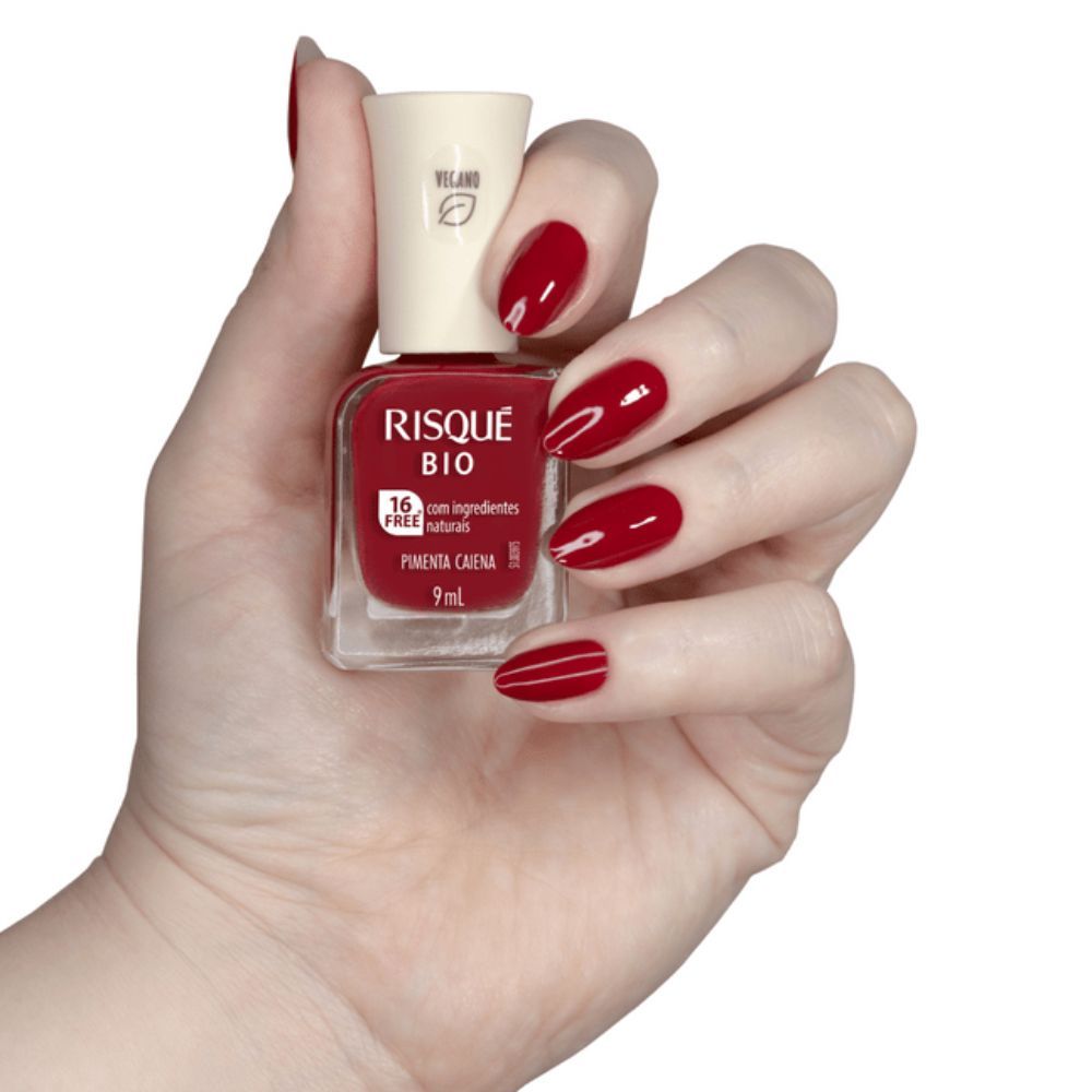 Esmalte Risqué Bio Vermelho Cremoso Pimenta Caiena Vegano | Shopee Brasil