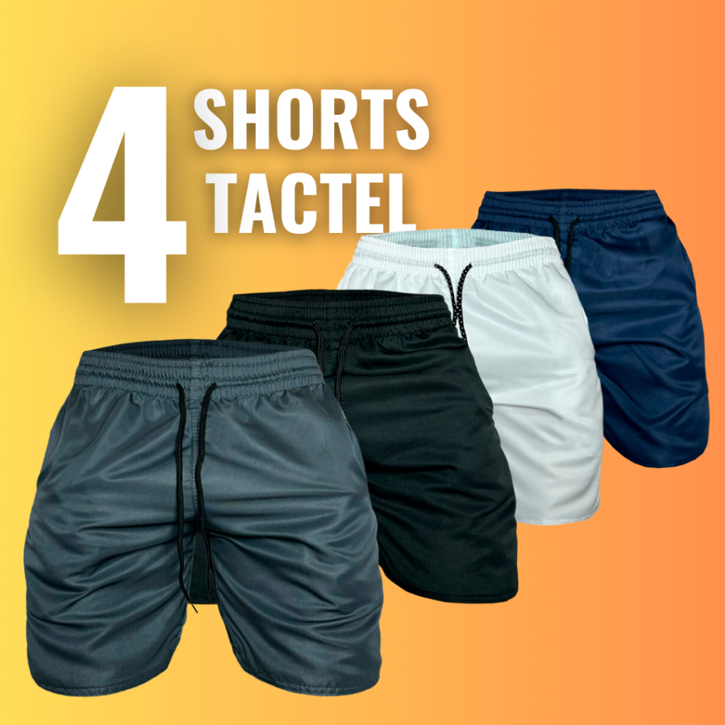 Short Masculino Kit com 4 bermuda Tactel Premium