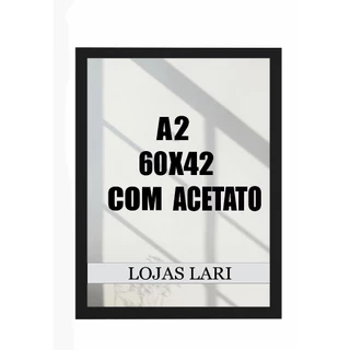 Moldura Quadro A2 42x60 Com Acetato para Foto fotografia Pôster Certificado 42x60cm