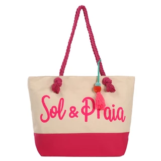 Bolsa de Verão Grande de Praia Sol&Praia Revestida Internamente em Oferta na Shopee