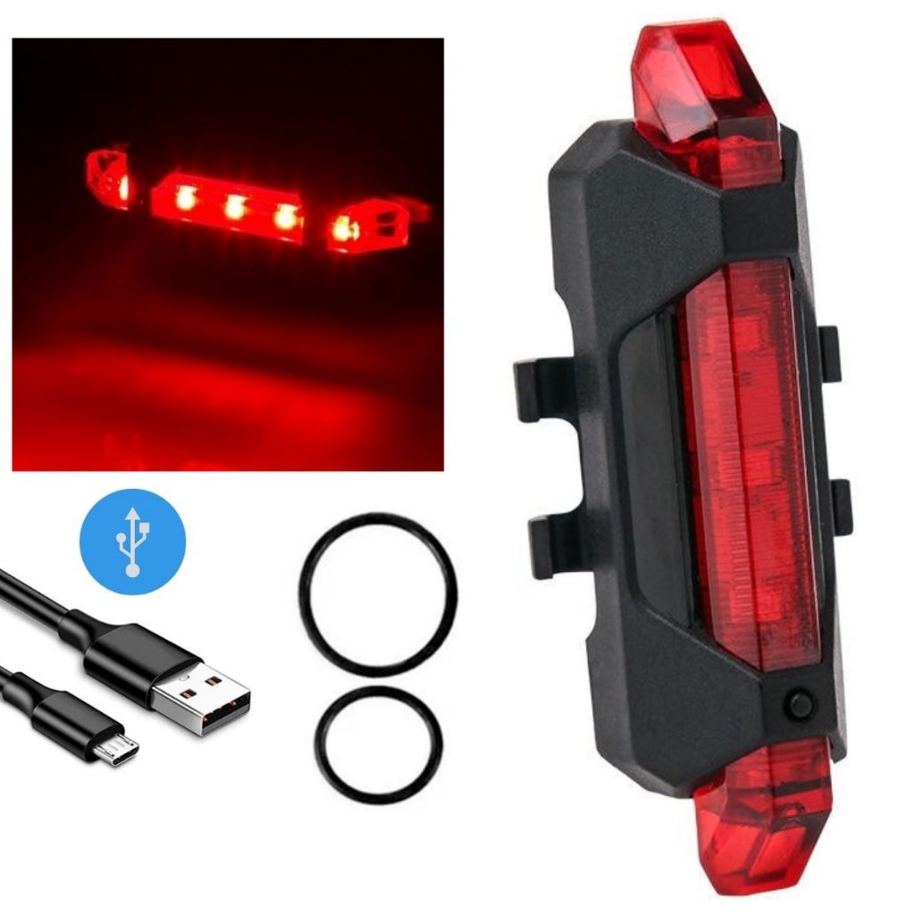 Lanterna Traseira Bike Sinalizador Bicicleta Luz De Led Usb