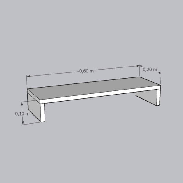 Suporte para monitor em MDF 60x20x10 cm