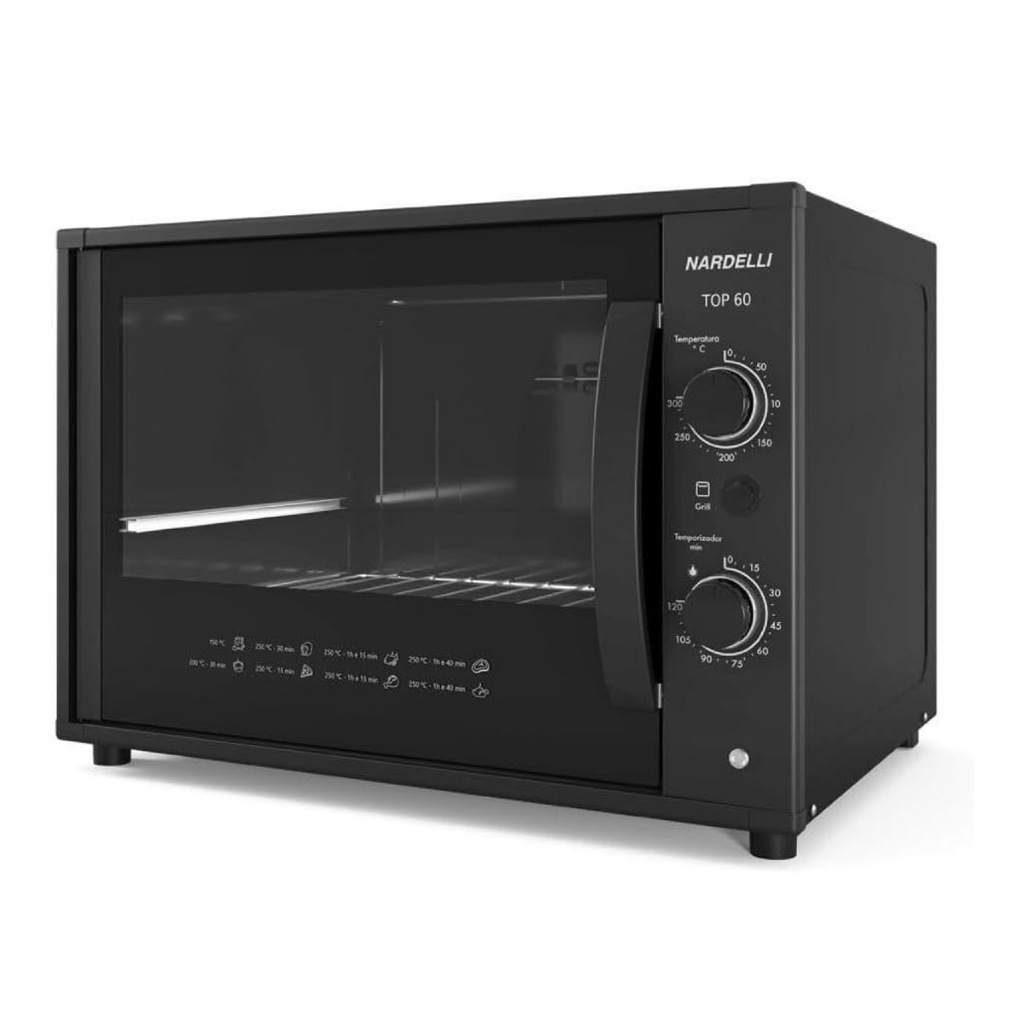 Forno Elétrico de Bancada, 60 Litros Nardelli top60 preto 127v