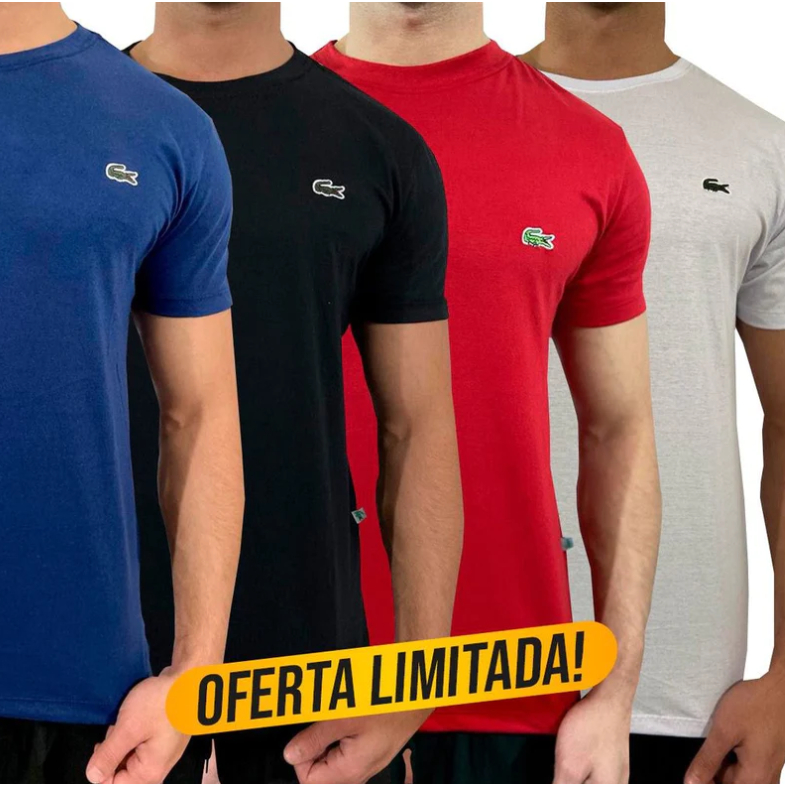Camiseta Básica Lacoste 100% Algodão Malha Peruana Importada Promoção Envio Imediato!