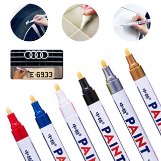Caneta Paint Original Reparadora Pintura Automotiva Permanente Não Sai Na Água Tira Riscos Carro Moto Retoque de Placa Tênis Pneus para Ferro Metal Madeira Plástico Gesso Vidro Couro Tecido Cores Preto Branco Prata (Cinza) Dourado Azul Vermelha em Oferta na Shopee