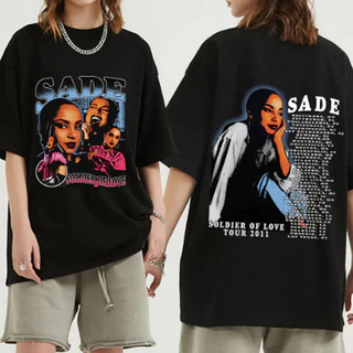 Camiseta Unissex Banda Sade T-shirt De Algodão Confortável Simples Street Style