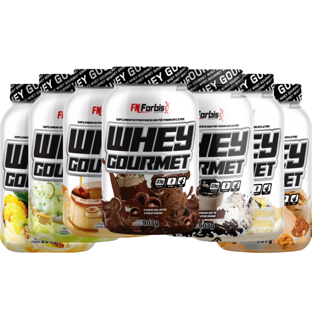kIT 06 Whey Protein Top Massa Magra Treino Gourmet 907g - ENVIO RÁPIDO ...
