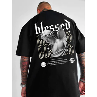 Camiseta Unisex Oversized Streetwear Blessed Americana Larga