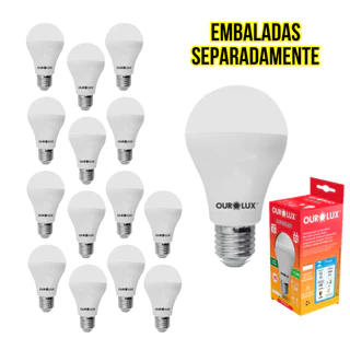 Kit Pack 15 / 10 / 6 / 3 Lâmpadas Led Econômica Pera 12w 6500k Branco Frio E-27 Bulbo Bivolt Para Casa Loja Ourolux