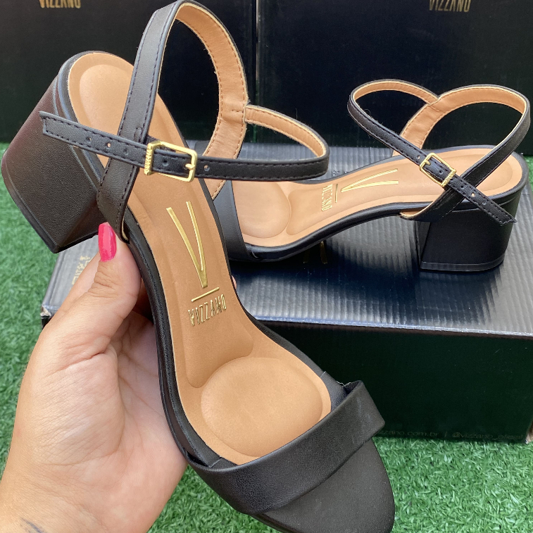 Salto Vizzano Feminino Moda Baixo Confortável Mulher Luxo Festa
