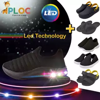 Kit 2 pares: Tênis Ploc LED26 + Produto Adicional Ploc a sua escolha - PRETO