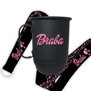Caneca de alumínio 500ml personalizada com tirante personalizado