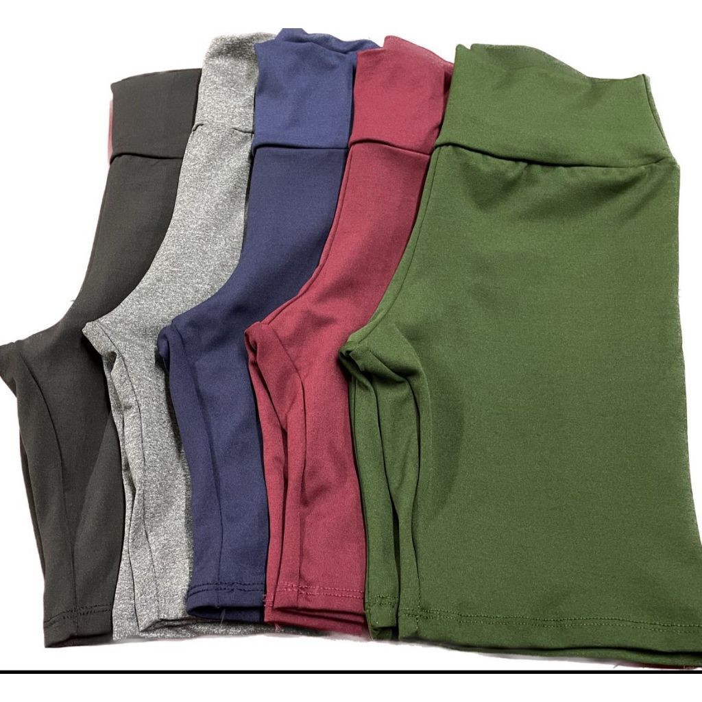 Kit C/3 Bermudas Suplex Fitness Plus Size Shorts Legging Diversas Cores Do P AO G3