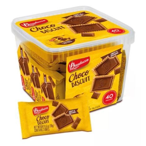 Pote Choco Biscuit To-go Bauducco 720g, 40 Unidades 18g Cada