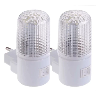 Kit dois mini Abajur Tomada em Led cor branco